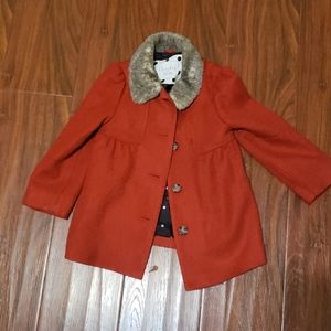 Red pea coat